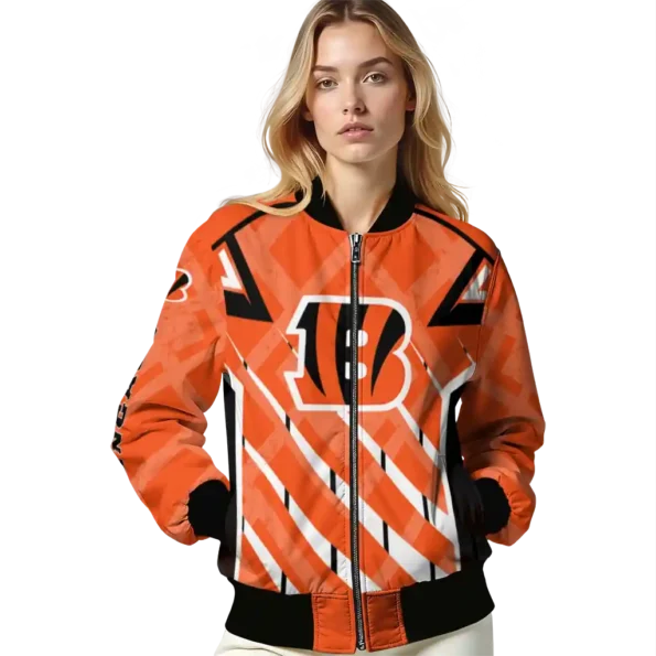 custom cincinnati bengals chevron angles orange bomber jacket latest model