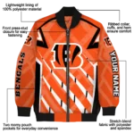 custom cincinnati bengals chevron angles orange bomber jacket best selling