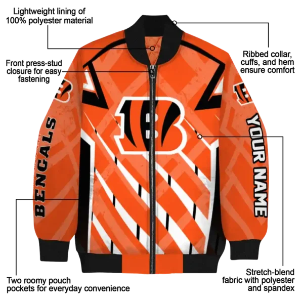 custom cincinnati bengals chevron angles orange bomber jacket new arrival