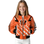 custom cincinnati bengals chevron angles orange bomber jacket best selling