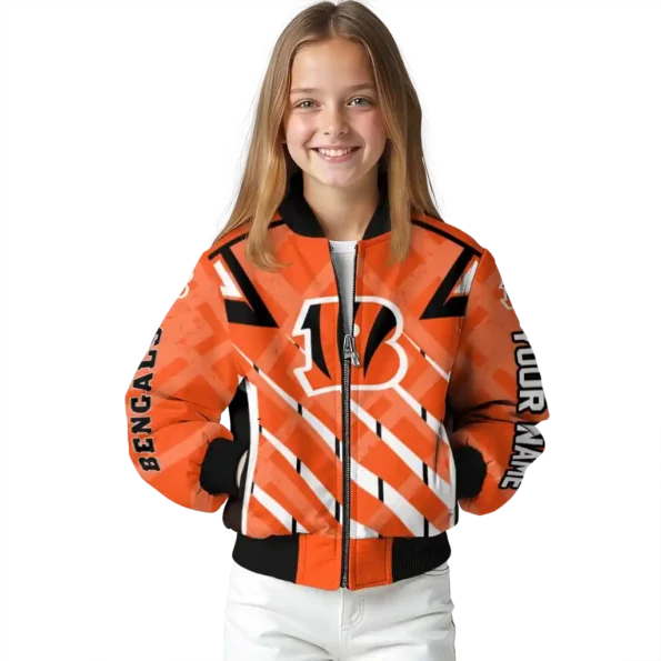 custom cincinnati bengals chevron angles orange bomber jacket top rated