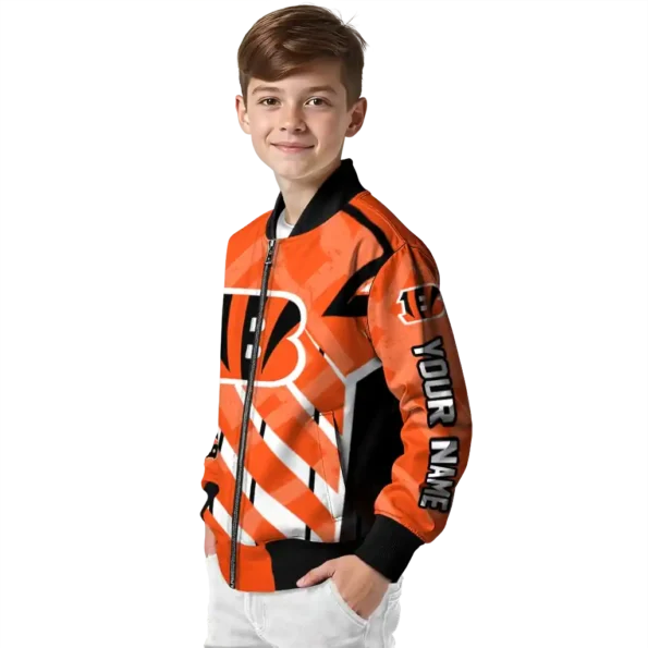 custom cincinnati bengals chevron angles orange bomber jacket trendy