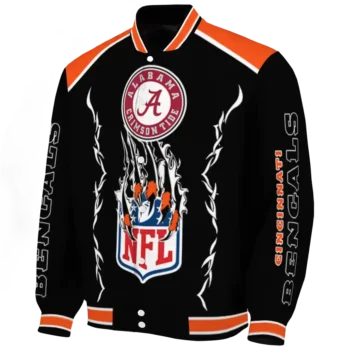 custom cincinnati bengals claw blood orange black varsity jacket best selling.webp