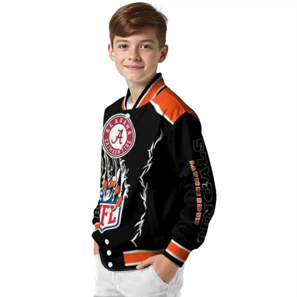custom cincinnati bengals claw blood orange black varsity jacket trendy.webp