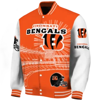 custom cincinnati bengals ferris arena orange white varsity jacket best selling.webp