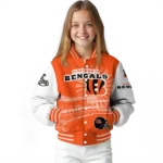 custom cincinnati bengals ferris arena orange white varsity jacket best selling.webp