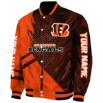 custom cincinnati bengals hexagon mesh orange black varsity jacket best selling.webp