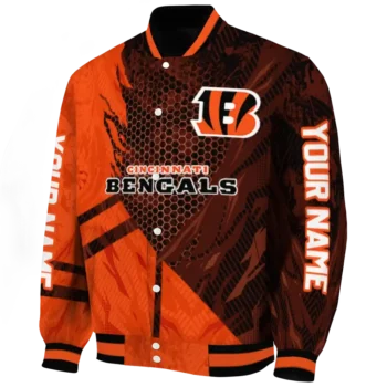custom cincinnati bengals hexagon mesh orange black varsity jacket best selling.webp