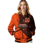 custom cincinnati bengals hexagon mesh orange black varsity jacket best selling.webp