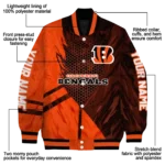 custom cincinnati bengals hexagon mesh orange black varsity jacket best selling.webp