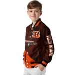custom cincinnati bengals hexagon mesh orange black varsity jacket best selling.webp
