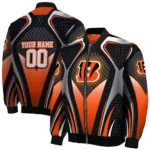 custom cincinnati bengals mesh chest black crocs black bomber jacket best selling