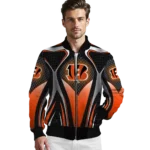 custom cincinnati bengals mesh chest black crocs black bomber jacket best selling