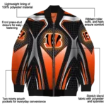 custom cincinnati bengals mesh chest black crocs black bomber jacket best selling