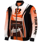 custom cincinnati bengals mesh effect orange black bomber jacket best selling