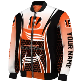 custom cincinnati bengals mesh effect orange black bomber jacket best selling