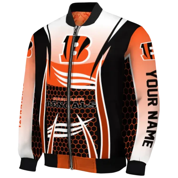 custom cincinnati bengals mesh effect orange black bomber jacket best selling