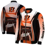 custom cincinnati bengals mesh effect orange black bomber jacket best selling