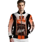 custom cincinnati bengals mesh effect orange black bomber jacket best selling