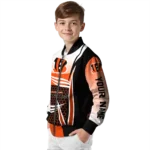 custom cincinnati bengals mesh effect orange black bomber jacket best selling