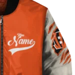 custom cincinnati bengals razorback outline orange nude bomber jacket best selling