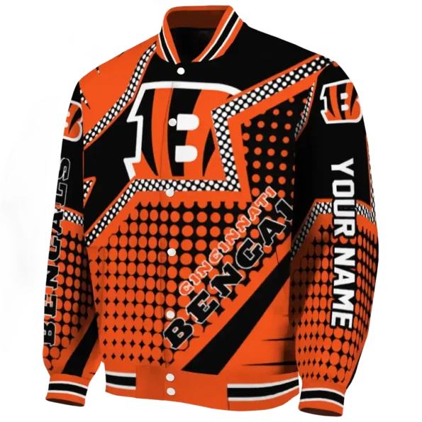 custom cincinnati bengals star burst orange varsity jacket best selling.webp