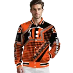 custom cincinnati bengals star burst orange varsity jacket best selling.webp