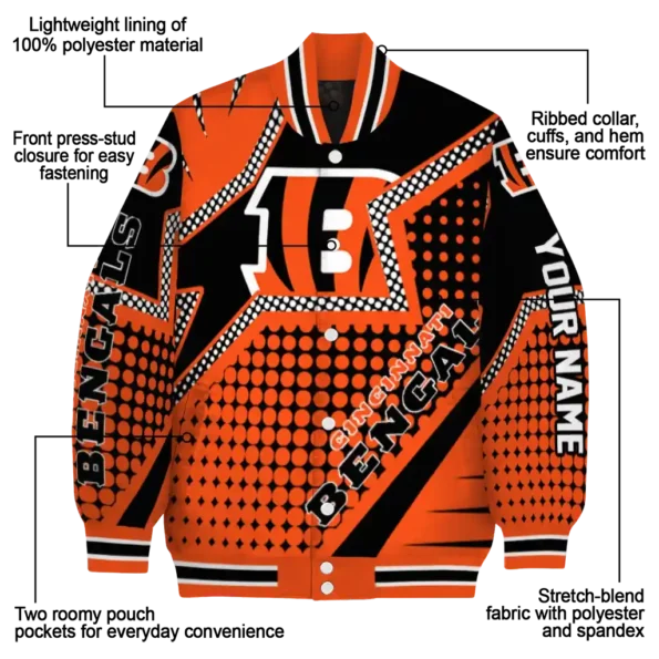 custom cincinnati bengals star burst orange varsity jacket new arrival.webp