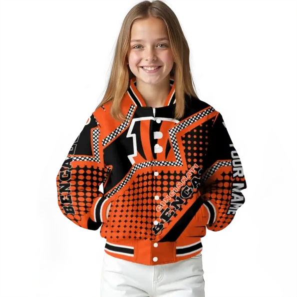 custom cincinnati bengals star burst orange varsity jacket top rated.webp