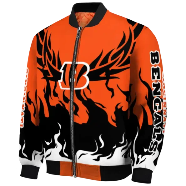 custom cincinnati bengals winged blaze orange white bomber jacket best selling