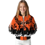 custom cincinnati bengals winged blaze orange white bomber jacket best selling
