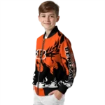 custom cincinnati bengals winged blaze orange white bomber jacket best selling