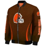 custom cleveland browns chevron arrow brown bomber jacket best selling