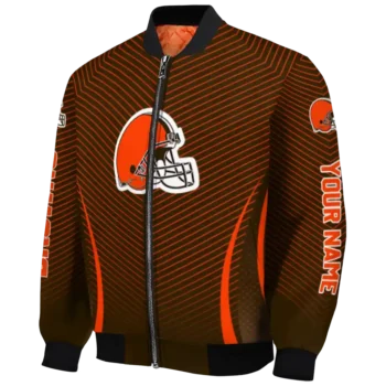 custom cleveland browns chevron arrow brown bomber jacket best selling