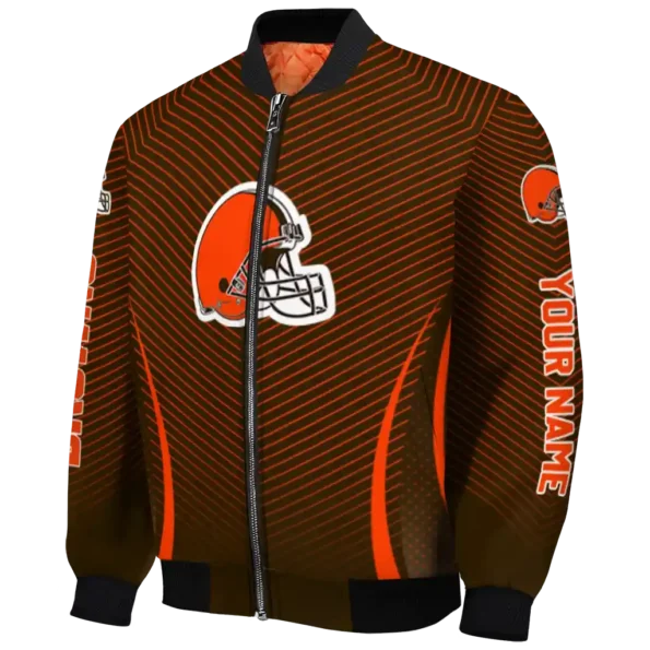 custom cleveland browns chevron arrow brown bomber jacket best selling