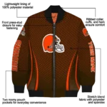custom cleveland browns chevron arrow brown bomber jacket best selling