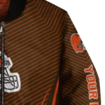custom cleveland browns chevron arrow brown bomber jacket best selling