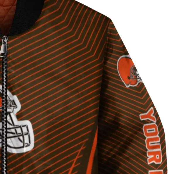 custom cleveland browns chevron arrow brown bomber jacket premium grade