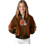custom cleveland browns chevron arrow brown bomber jacket best selling