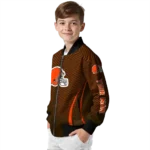 custom cleveland browns chevron arrow brown bomber jacket best selling