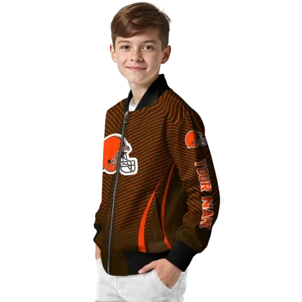 custom cleveland browns chevron arrow brown bomber jacket trendy