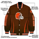 custom cleveland browns chevron arrow brown varsity jacket best selling.webp