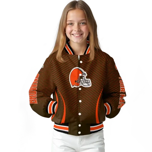 custom cleveland browns chevron arrow brown varsity jacket top rated.webp