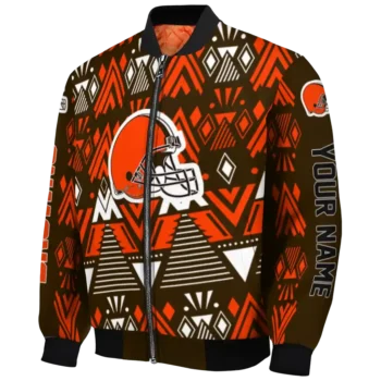 custom cleveland browns pyramid shapes brown bomber jacket best selling