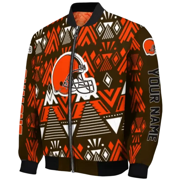 custom cleveland browns pyramid shapes brown bomber jacket best selling