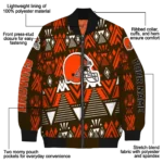 custom cleveland browns pyramid shapes brown bomber jacket best selling