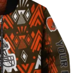 custom cleveland browns pyramid shapes brown bomber jacket best selling