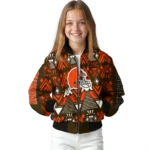 custom cleveland browns pyramid shapes brown bomber jacket best selling