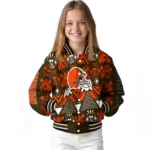 custom cleveland browns pyramid shapes brown varsity jacket best selling.webp