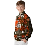custom cleveland browns pyramid shapes brown varsity jacket best selling.webp